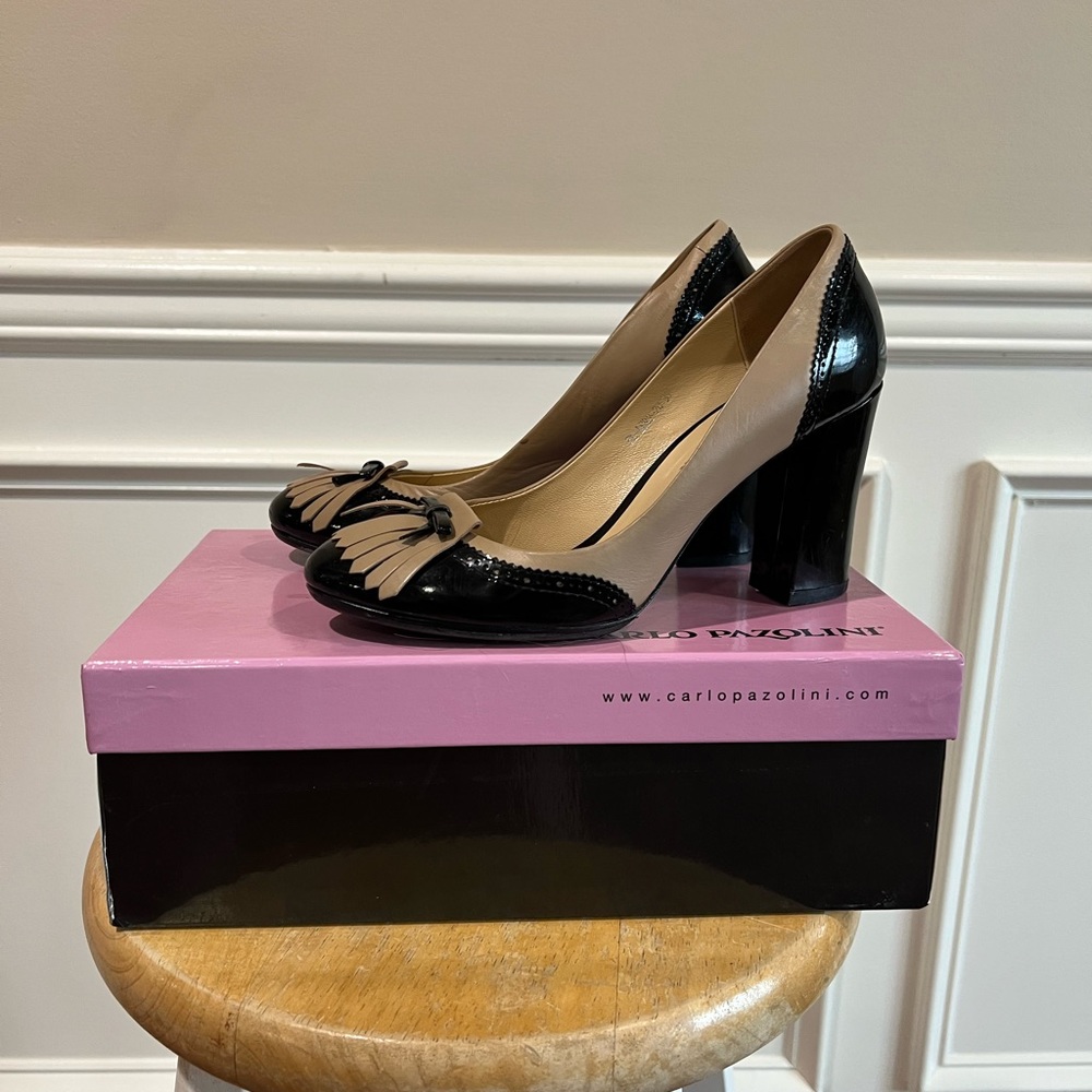 Carlo Pazolini Nude and Black Heels - Size 37